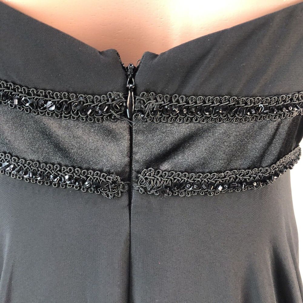 Summer dress Donna Morgan Womens Dress Size 8 Black Midi Slip V Neck Zip Back - Picture 10 of 13